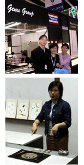 Top: At the HK Fair (Sep 2004) with friends from the trade.  Bottom: Presenting my designs for my Jewelry Design Certification